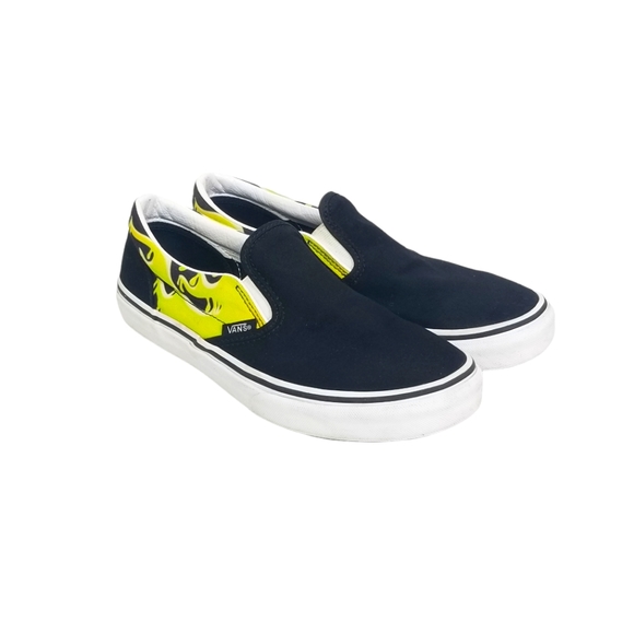VANS Kids Slime Flame Classic Slip On Skater Shoes Sneakers Size